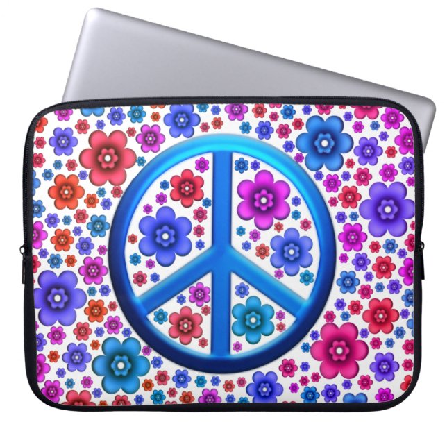 Funda Para Portátil Signo de la paz del Hippie (Frente)