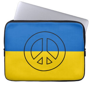 Funda Para Portátil Signo de paz de bandera ucraniana