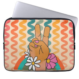 Funda Para Portátil Signo de paz retro groovy flor Iris iPad y