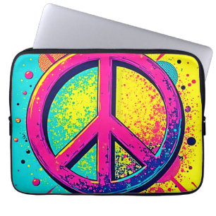 Funda Para Portátil Signo de Paz Retrocolorido