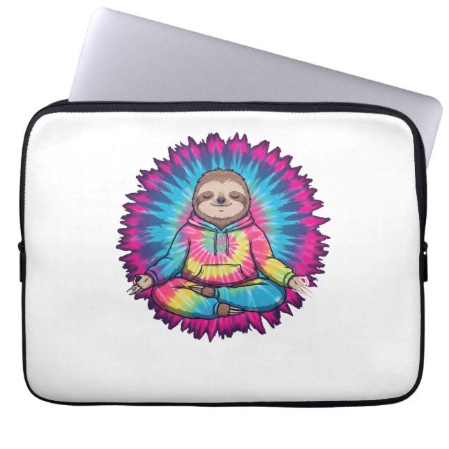 Funda Para Portátil Signo Hippie Sloth Peace Tie-Dy (Frente)