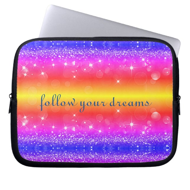 Funda Para Portátil Sigue tu bolso de electrónica arcoiris Dreams (Frente)