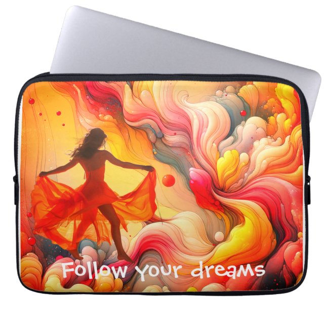 Funda para portátil Sigue tus sueños (Frente)