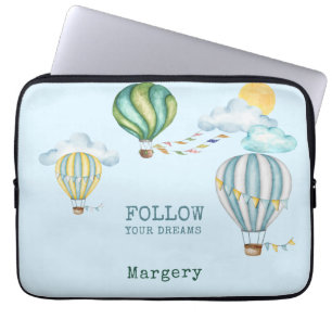 Funda Para Portátil Sigue tus sueños Ilustracion de globos de aire cal