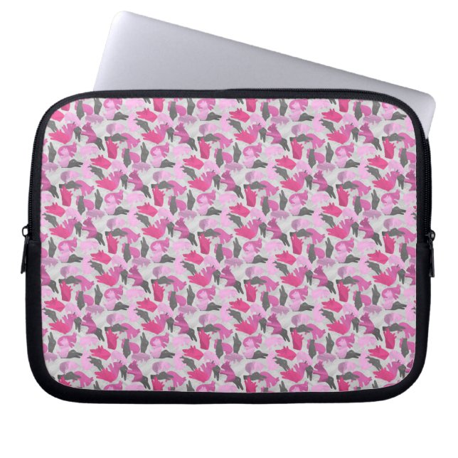 Funda Para Portátil Silhouette Animal Camouflage Pink (Frente)