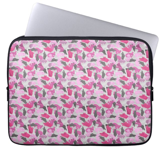 Funda Para Portátil Silhouette Animal Camouflage Pink (Frente)