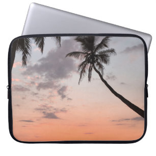 FUNDA PARA PORTÁTIL SILHOUETTE DE ÁRBOL DE PALMA DURANTE LA HORA DE OR