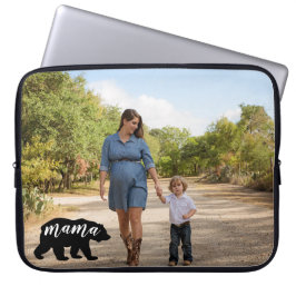 Funda Para Portátil Silhouette de mamá corta con foto personalizada