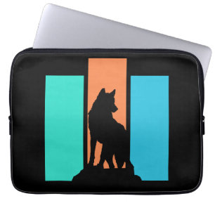 Funda Para Portátil Silueta de animal lobo al aire libre naturaleza