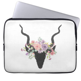 Funda Para Portátil Silueta de cabeza de ciervo decorada con rosas