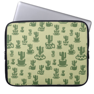 Funda Para Portátil Silueta de cactus suculenta en tazas y macetas