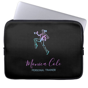 Funda Para Portátil Silueta de entrenador de fitness negro