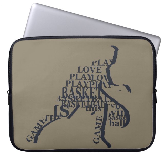 Funda Para Portátil silueta de jugador de baloncesto (Frente)