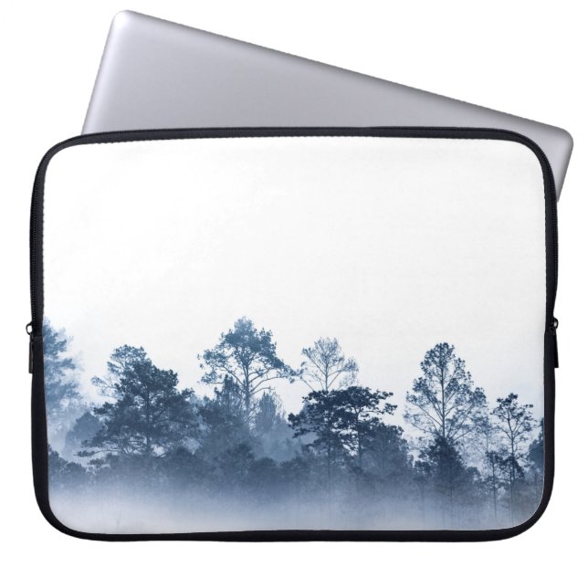 Funda Para Portátil silueta de múltiples capas de selva tropical (Frente)