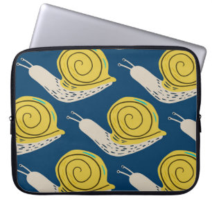 Funda Para Portátil Siluetas de caracoles: amarillo, rosado.