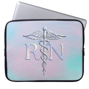 Funda Para Portátil Silver Like RN Caduceus Medical Mother Pearl