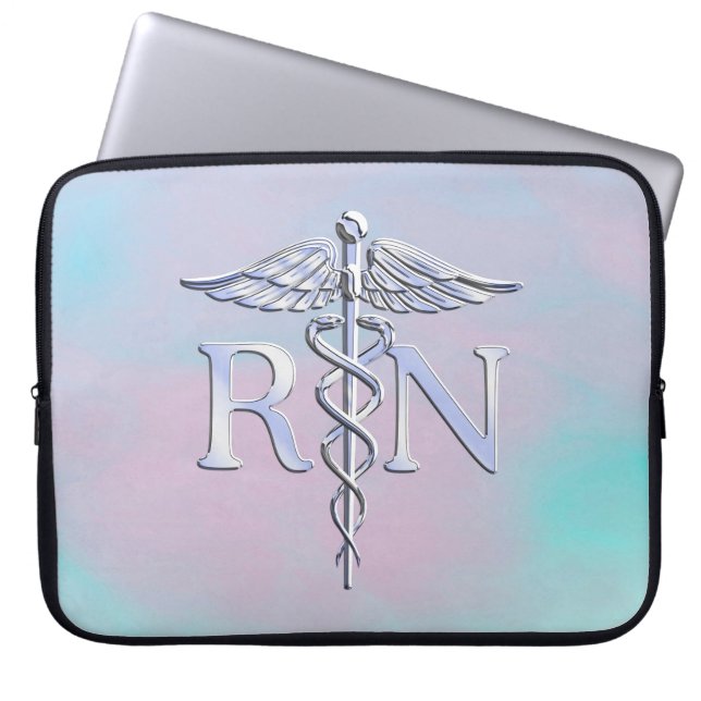 Funda Para Portátil Silver Like RN Caduceus Medical Mother Pearl (Frente)