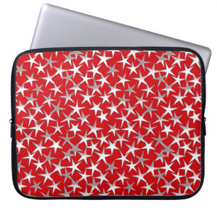 Funda Para Portátil Silver stars on dark red