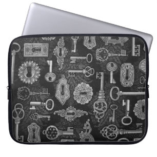 Funda Para Portátil Silver Steampunk Keys and Key Holes Laptop Sleeve