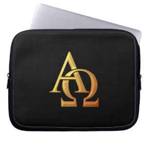Funda Para Portátil Símbolo Alfa y Omega Golden "3-D"