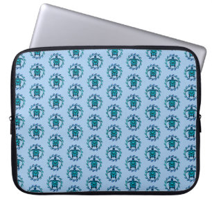 Funda Para Portátil Símbolo azul negro maorí de sol tribal tortugas