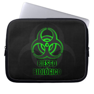 Funda Para Portátil Símbolo Brillante de Riesgo Biológico