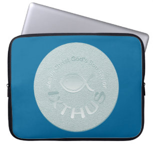 Funda Para Portátil Símbolo cristiano de los pescados de IXTHUS -