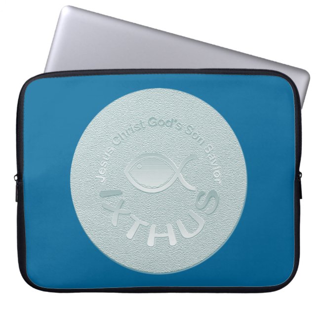 Funda Para Portátil Símbolo cristiano de los pescados de IXTHUS - (Frente)