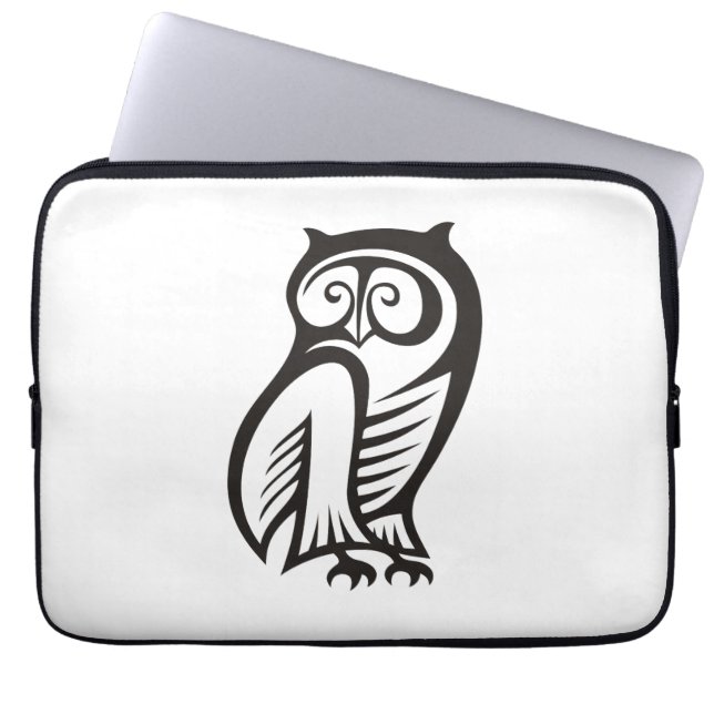 Funda Para Portátil Símbolo de búho negro (Frente)