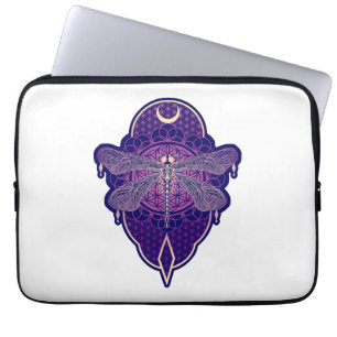 Funda Para Portátil Símbolo de flor de vida de la libélula geométrica
