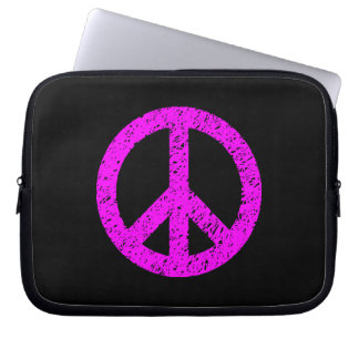 Funda Para Portátil Símbolo de la paz esgrimido - Magenta en blanco