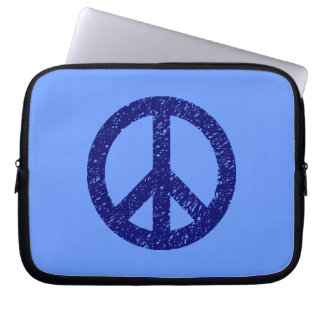 Funda Para Portátil Símbolo de la paz esgrimido - sombras de azul