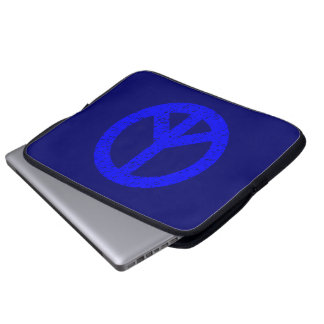 Funda Para Portátil Símbolo de la paz esgrimido - sombras de azul