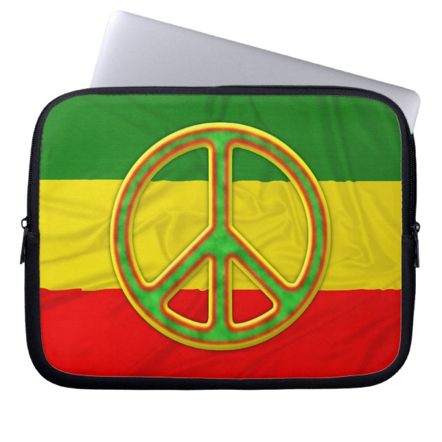 Funda Para Portátil Símbolo de paz de Rasta (Frente)