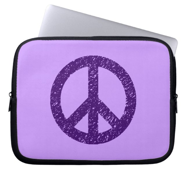 Funda Para Portátil Símbolo de paz tenciado - Púrpura Dp en Lilac (Frente)