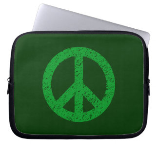 Funda Para Portátil Símbolo de paz tenciado - tonos verdes