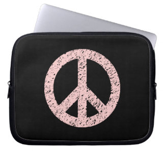 Funda Para Portátil Símbolo de paz tensa - rosa oscuro en negro