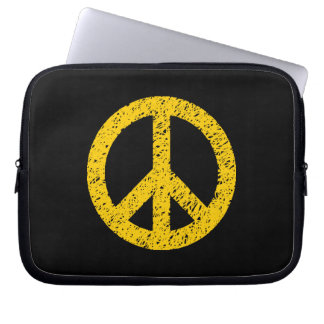 Funda Para Portátil Símbolo de paz tenso - Ámbar en negro