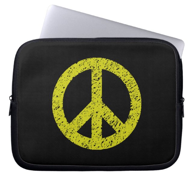 Funda Para Portátil Símbolo de paz tenso - Banana en negro (Frente)