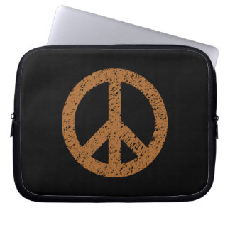 Funda Para Portátil Símbolo de paz tenso - Marrón en negro