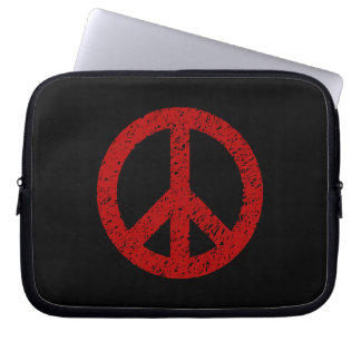 Funda Para Portátil Símbolo de paz tenso - rubí en negro