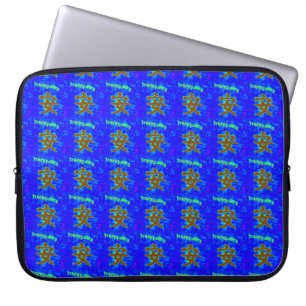 Funda Para Portátil símbolo de tranquilidad chino con manga azul