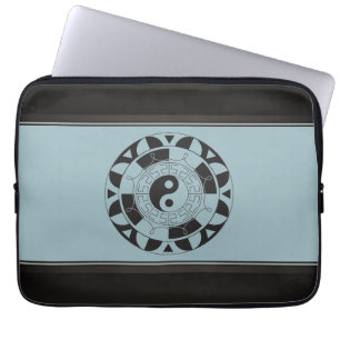 Funda Para Portátil Símbolo de Yin Yang en azul