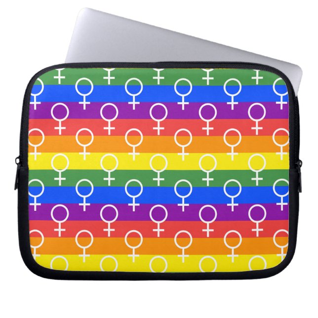 Funda Para Portátil Símbolo femenino patrón arcoiris (Frente)