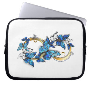 Funda Para Portátil Símbolo infinito de mariposas Morpho azules