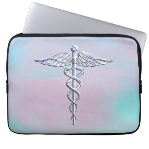 Funda Para Portátil Símbolo médico del caduceo en la decoración de 