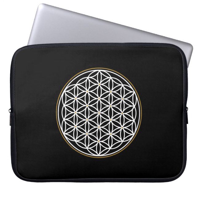 FUNDA PARA PORTÁTIL SÍMBOLO MÍSTICO FLOR DE LA VIDA (Frente)