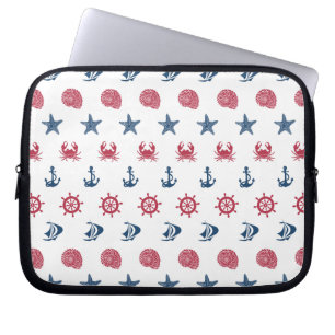 Funda Para Portátil Símbolo rojo blanco y azul del mar