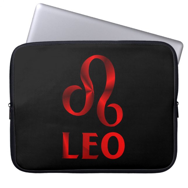 Funda Para Portátil Símbolo rojo del horóscopo de Leo (Frente)