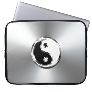 Funda Para Portátil Símbolo Yin-Yang gráfico gradiente de acero